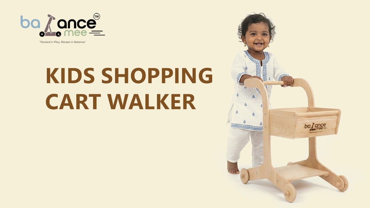 Wooden Shopping Cart Walker for Toddlers | Balance Mee Unboxing & Assembly