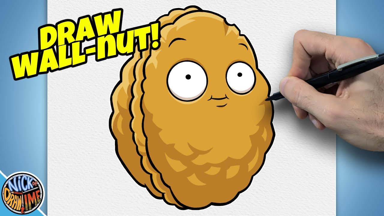 How to Draw WALL-NUT (Plants vs Zombies 2) (CDT)