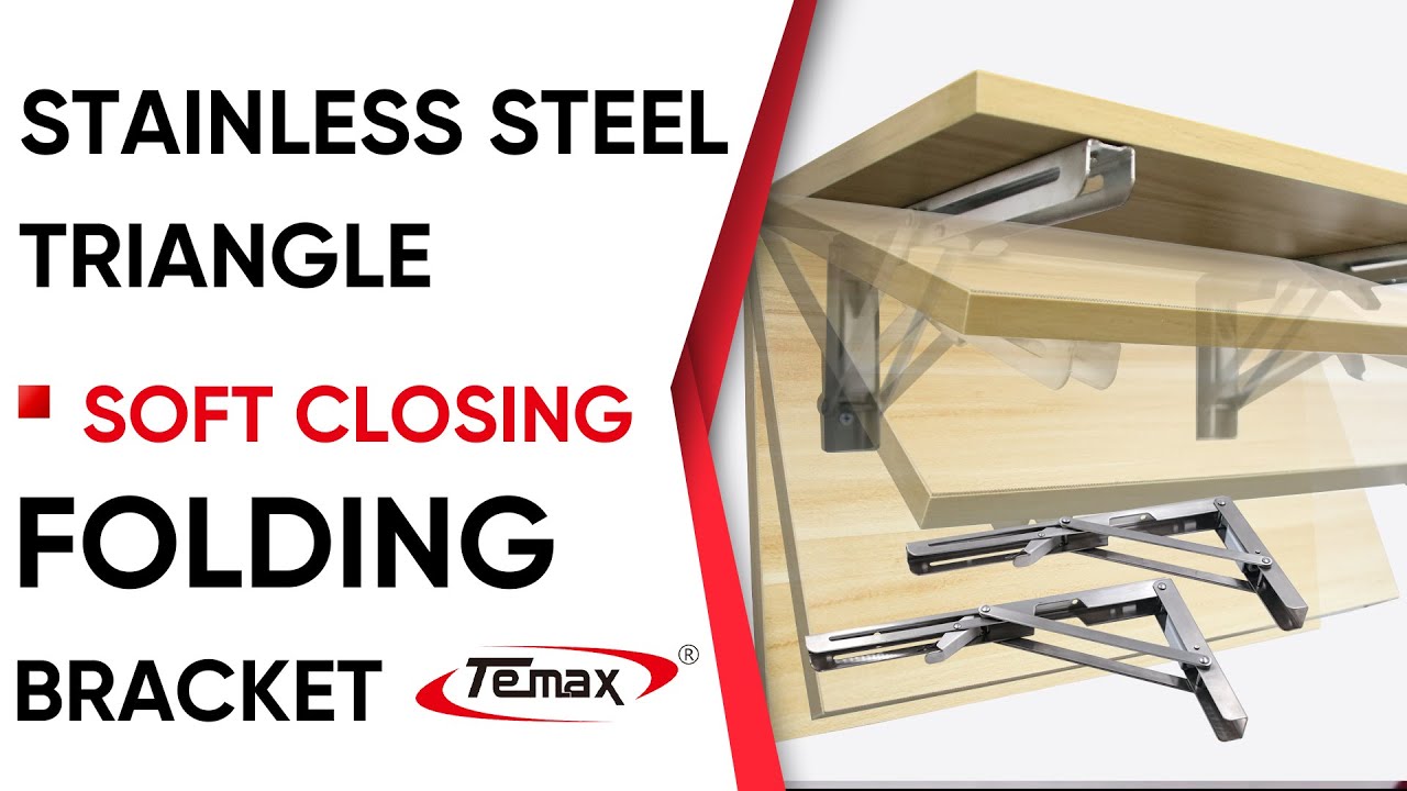 Folding bracket for the Table with soft colsing Mini damper | stainless steel triangle
