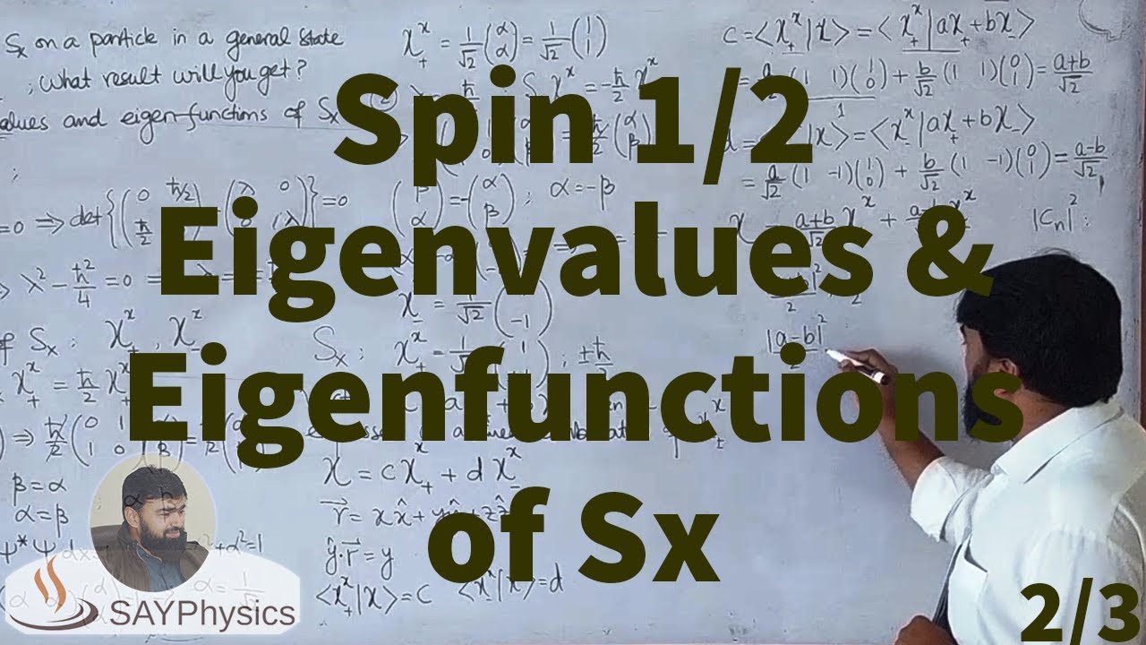 L37.2 Spin1/2 : The eigenvalues and eigenfunctions of Sx