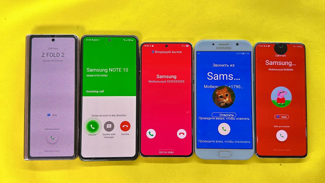 Incoming Call Fake Five Samsung A7, Z Fold2, Samsung S20, S21, Note10