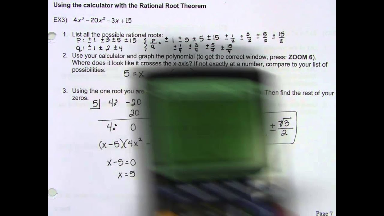 Rational Root Theorem with Calculators - Examples 3 & 4