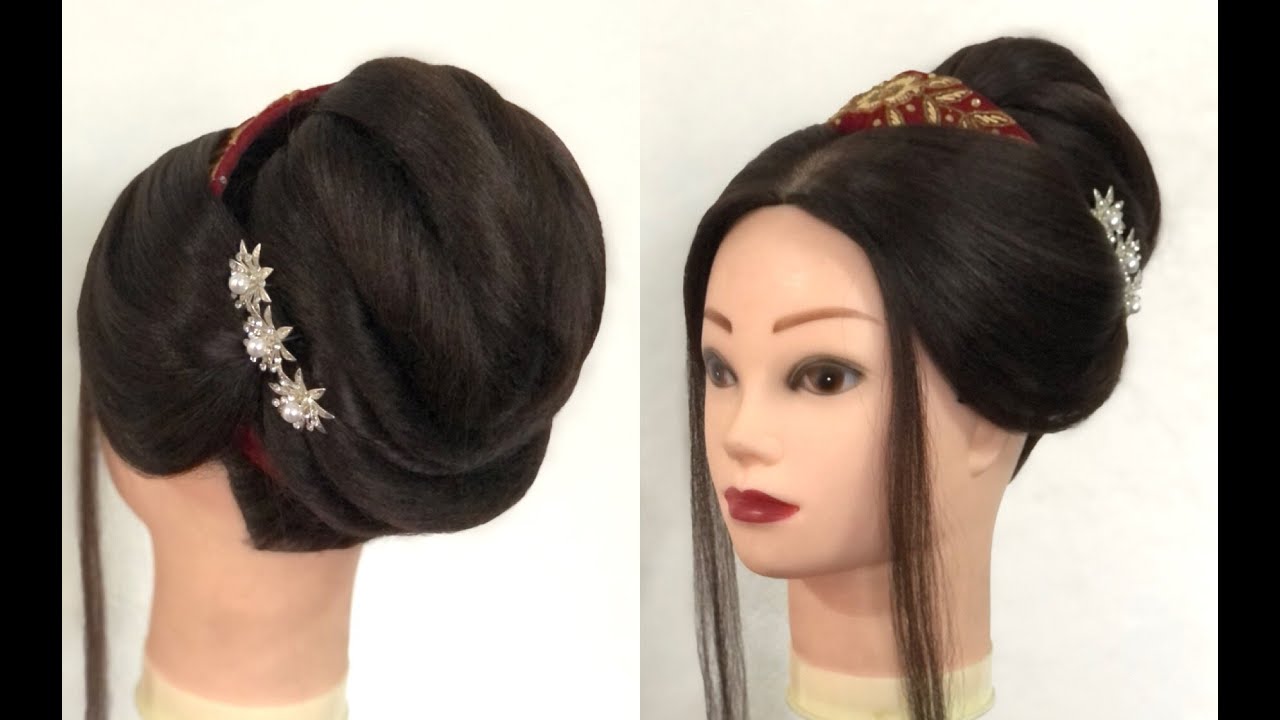 Simple Bridal Hairstyle | Easy Nepali Bridal Hair with Crown Tutorial | Bun Updo