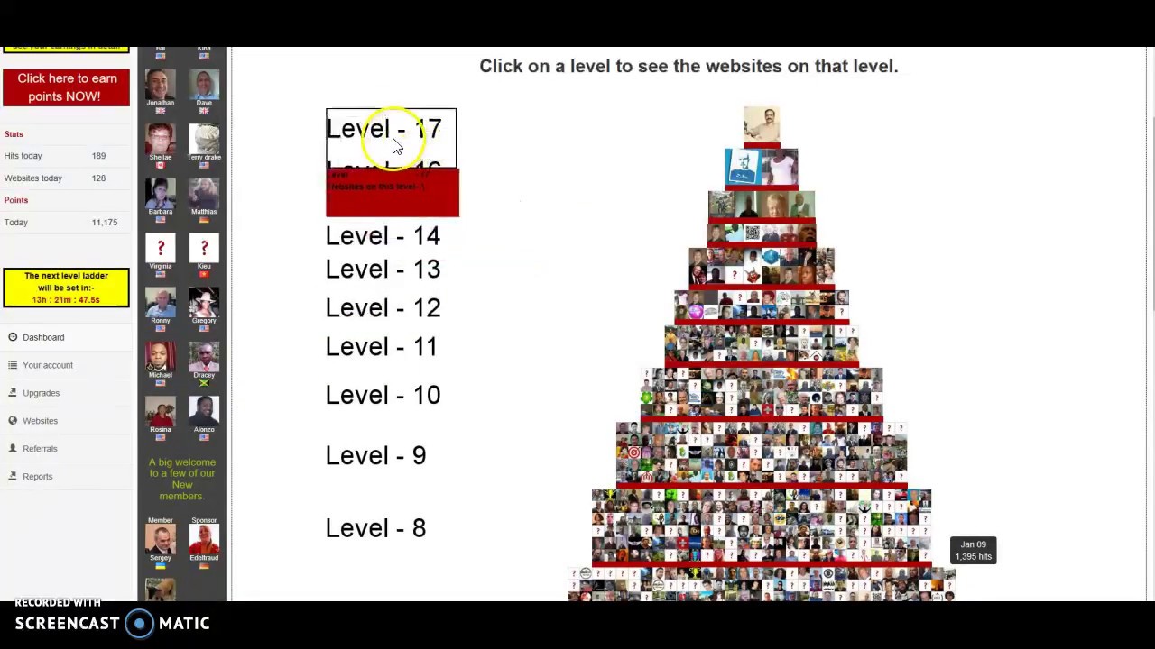 Traffic Ad Bar- The Level Ladder- How to get daily Sign Ups!