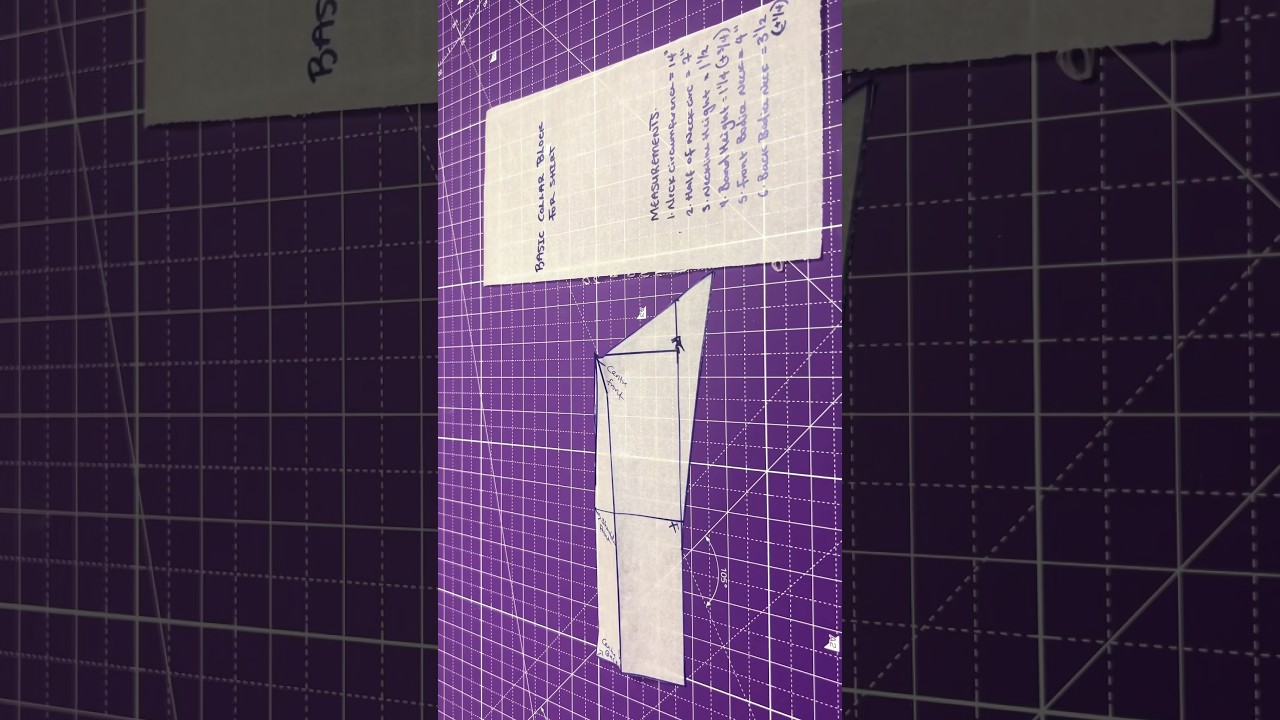 Sewing pattern-Basic collar block for shirt-#sewingpatterns #sewing #sewingtutorial #patterndrafting