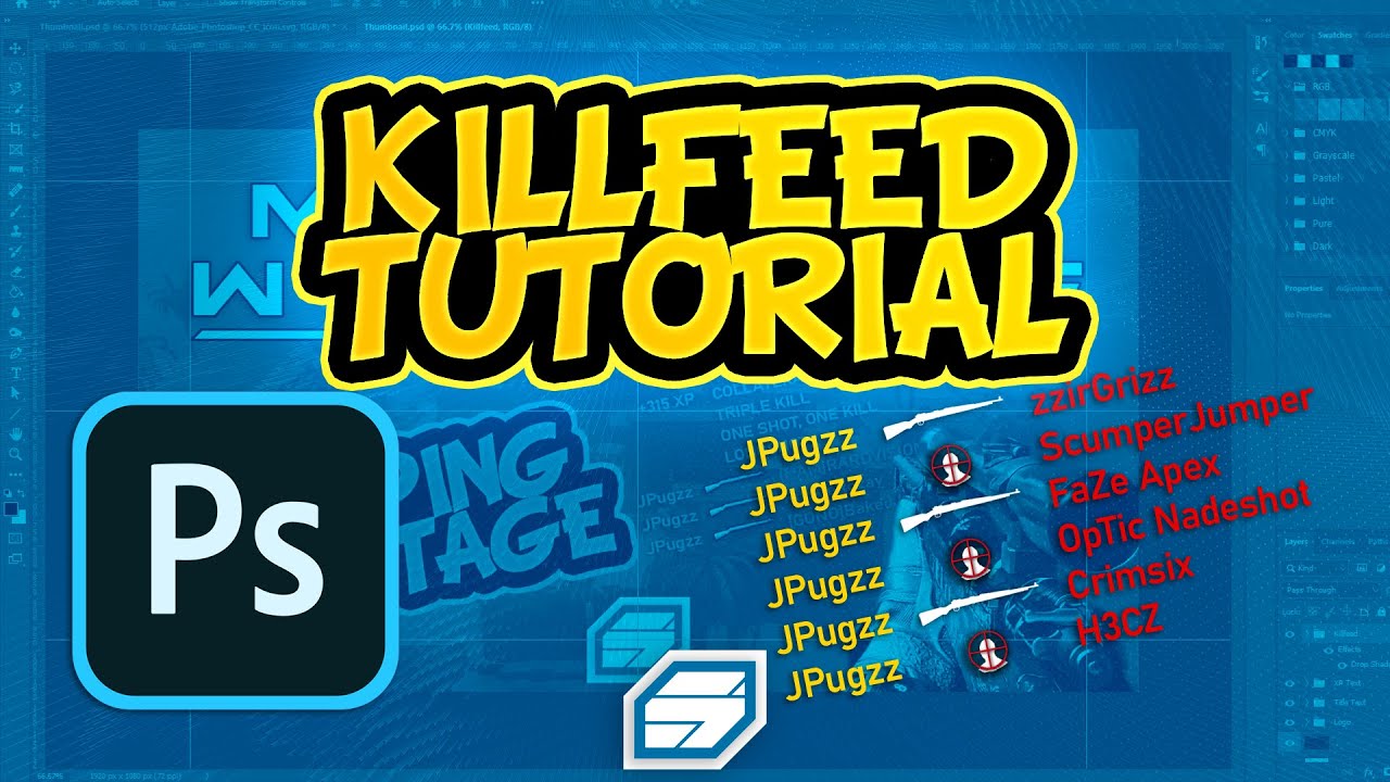 HOW TO MAKE A CUSTOM KILLFEED FOR YOUR CALL OF DUTY THUMBNAILS | PHOTOSHOP TUTORIAL