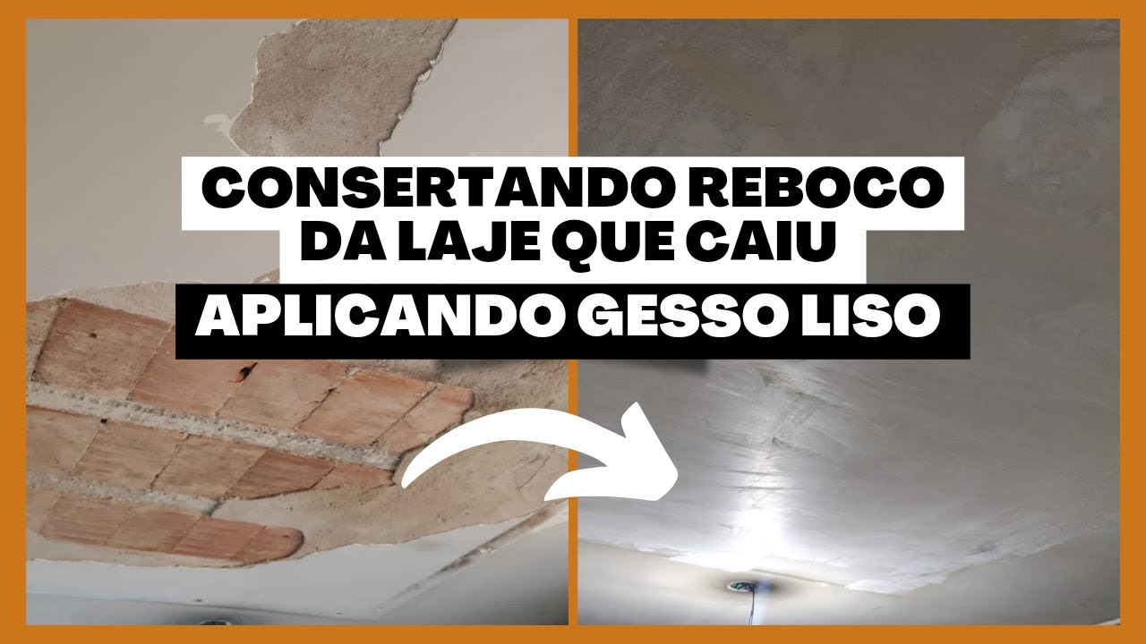 CONSERTANDO REBOCO DA LAJE QUE CAIU APLICANDO GESSO LISO! E colocando Moldura teto e parede na Sala!