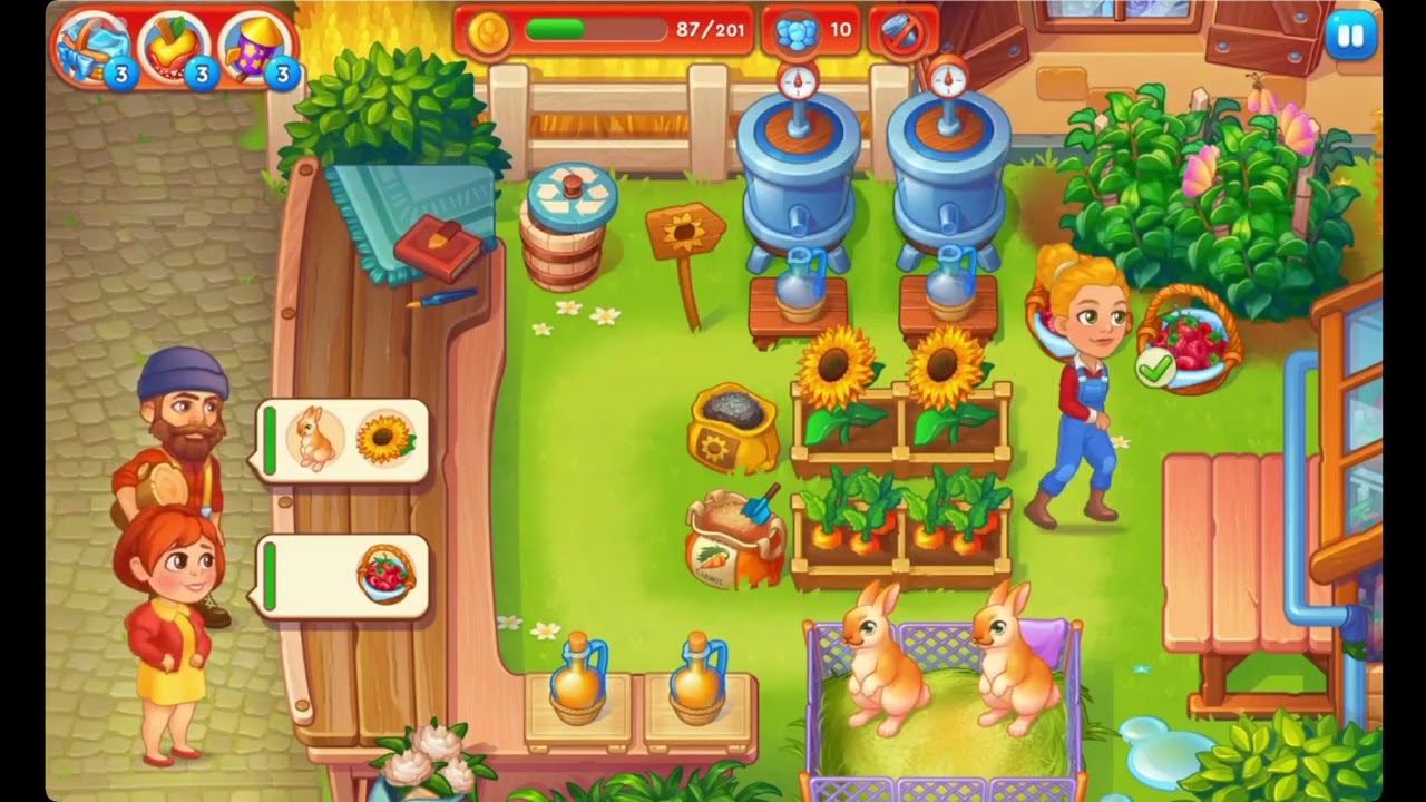 Farming Fever Cooking Games - Level 56 🍎🌻🫐 - No Boosters - FULL STORY - CaroGamesNL