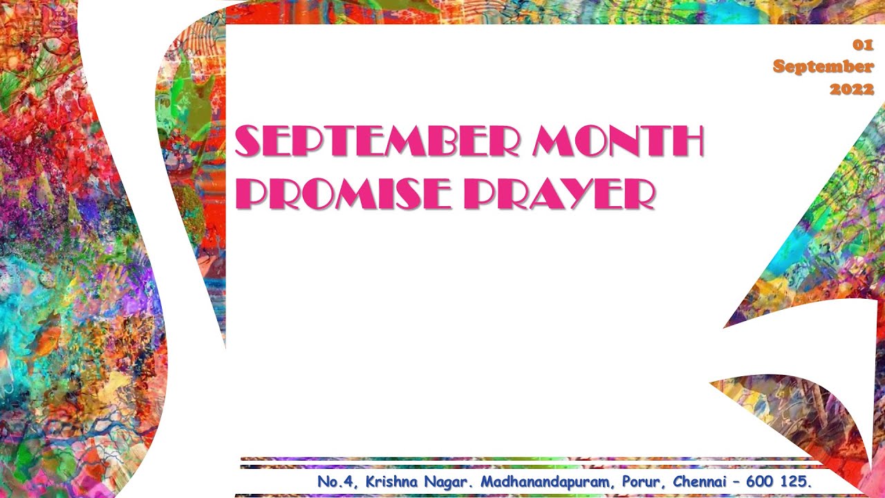 Live I September Month Promise Prayer I 01 September 2022