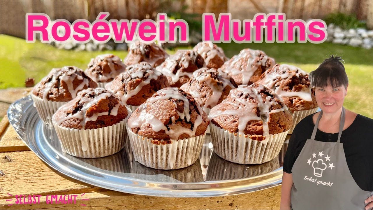 Roséwein Muffins so saftig & lecker | raffiniertes Muffin Rezept mit Roséwein & Schokolade