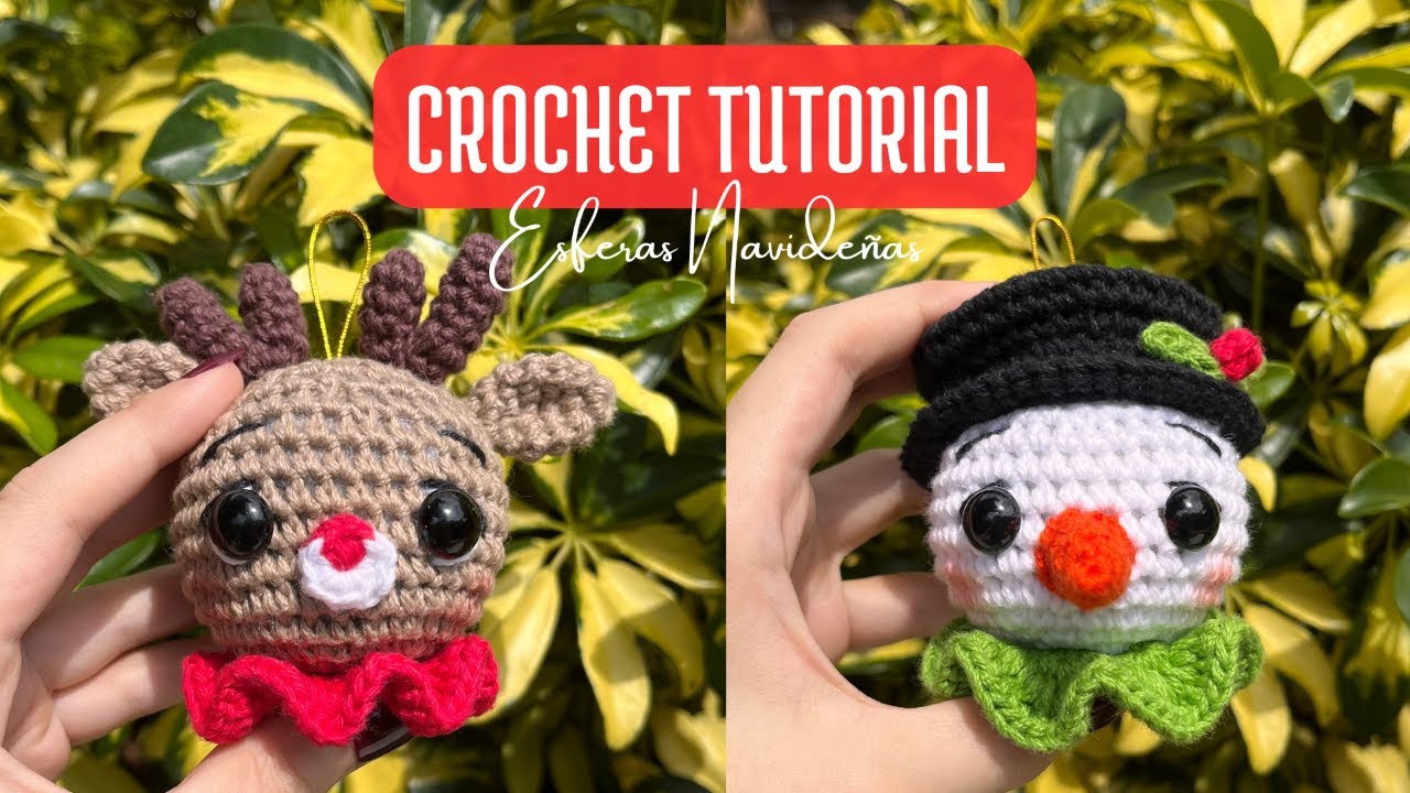 Adornos navideños a crochet - Reno y Muñeco de nieve🎄| Tutorial crochet | Punto Infinito