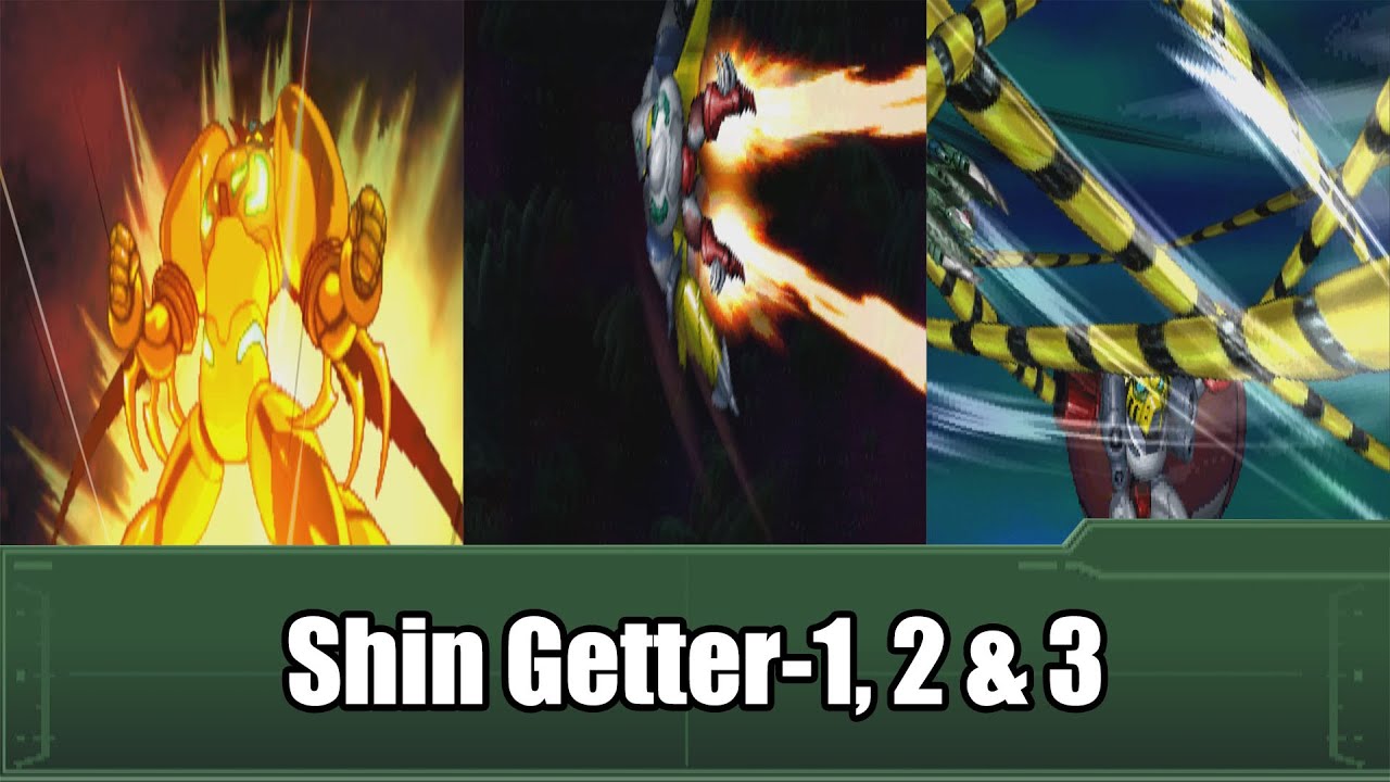 [ENG Sub]Super Robot Wars Alpha 3 - Shin Getter-1, 2 & 3 Attacks | 第3次スパロボα - 真ゲッター1, 2 & 3 全武装
