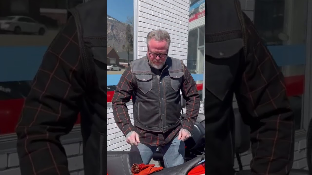 Putting on our new B Diamond Leather Vest | BDL gloves | CVO