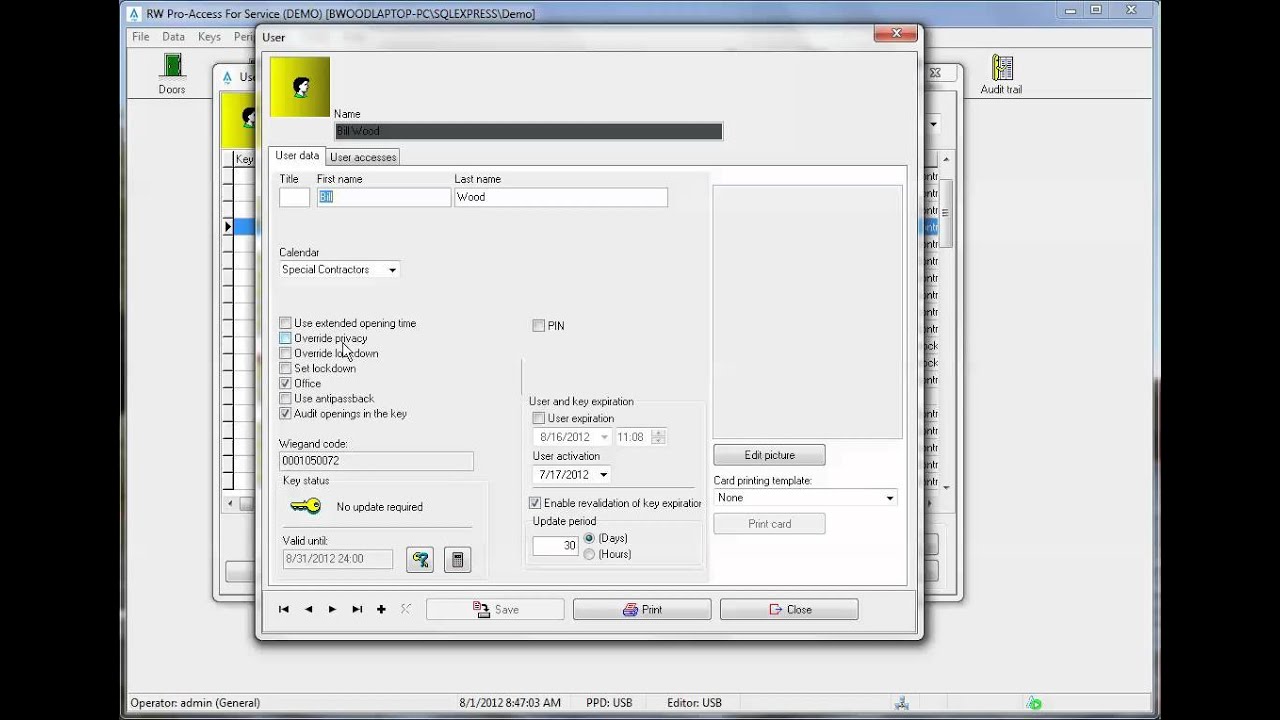 Salto Admin - User Key Functions