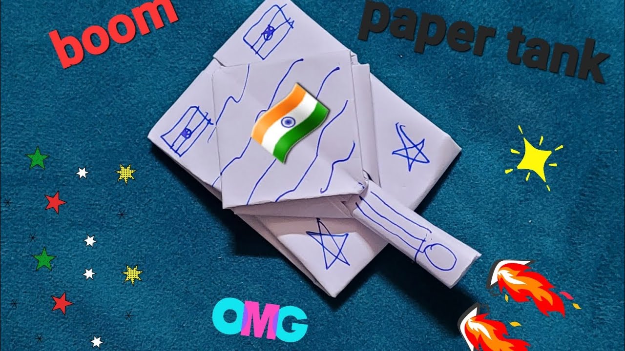 Paper tank.#homemadepapercraft#papertank#diy#craftyvivaan#republicday.
