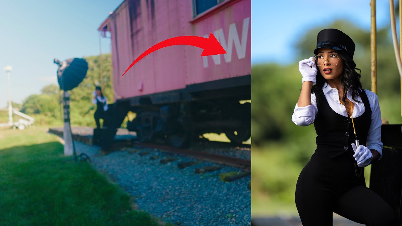 Все на борт! Как мы сняли концептуальную фотосессию в стиле пин-ап с кондуктором поезда | Освещен...