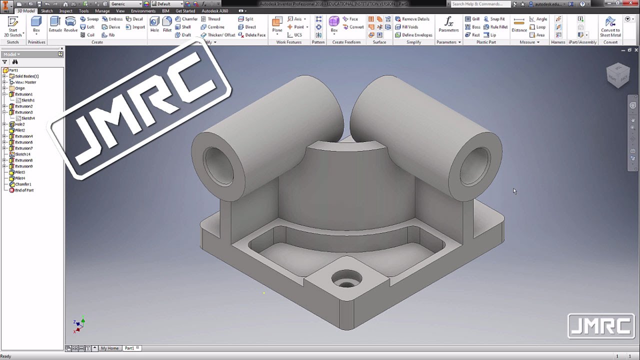 Inventor Part Modeling Exercise 02