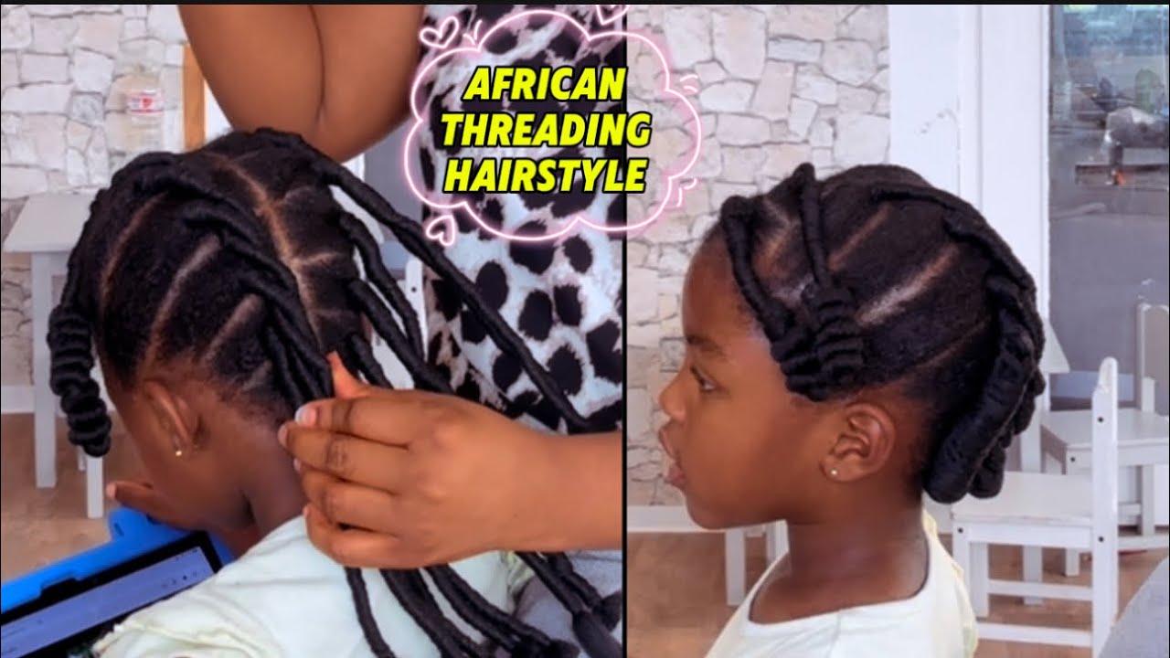 SIMPLE AFRICAN THREADING 🧵 HAIRSTYLE WITH BRAZILIAN YARN || Back to school hairstyle || Ify’s World