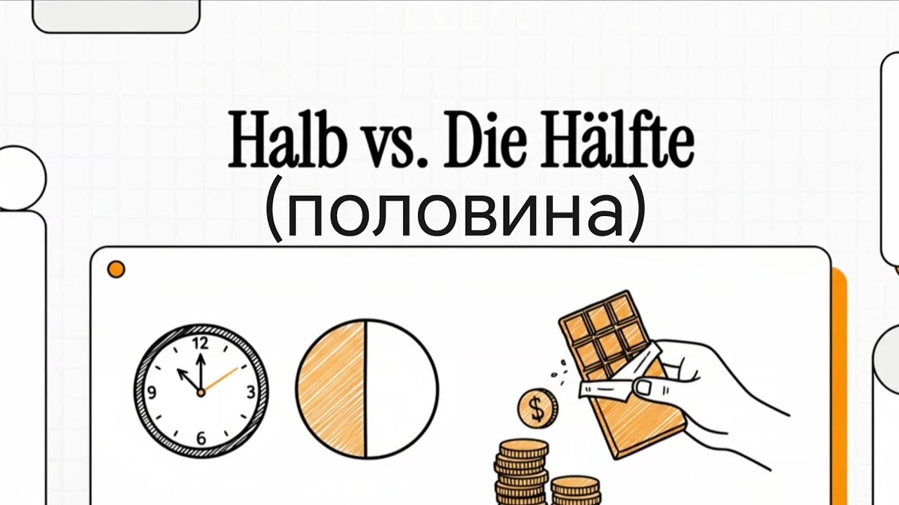 Как сказать ПОЛОВИНА на немецком? #halb #hälfte 