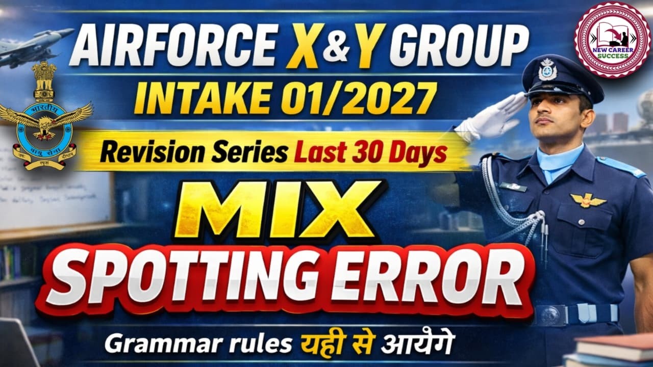 Airforce X & Y Group Intake 01/2027 English Mix Spotting Error Important Grammar Rules, #airforce