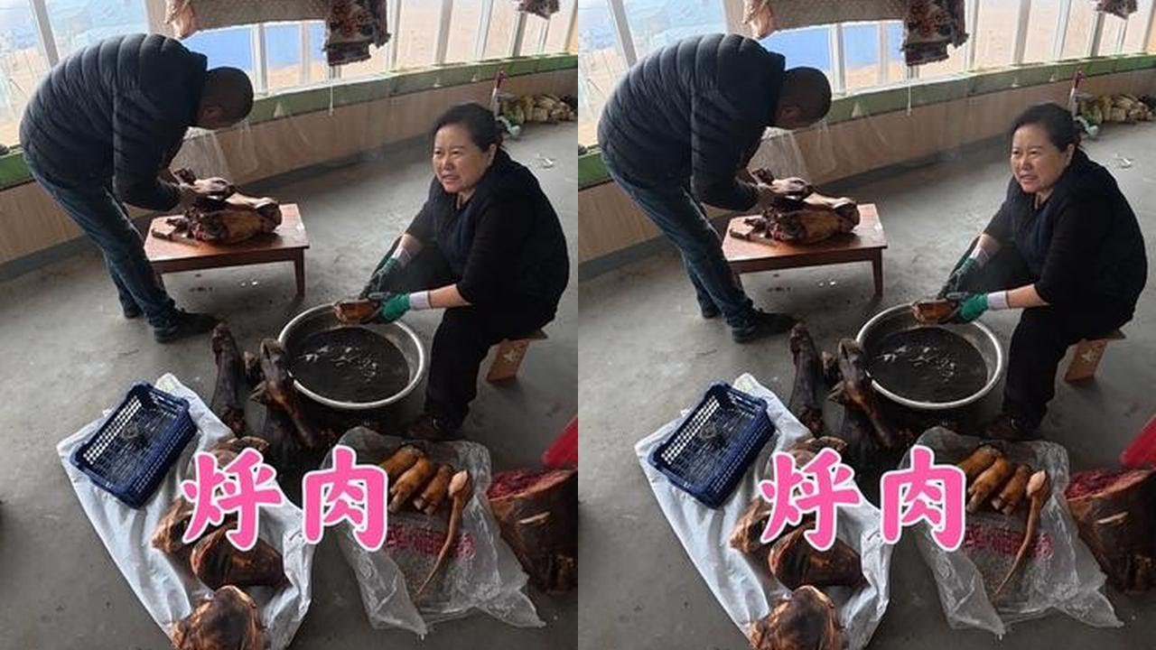 爸妈烀肉满满两大锅，给二叔拿牛蹄回家下酒，过年氛围越来越浓厚 #家庭 #日常vlog #我的乡村生活 #记录真实生活#创业 #生活 #日常 #养殖
