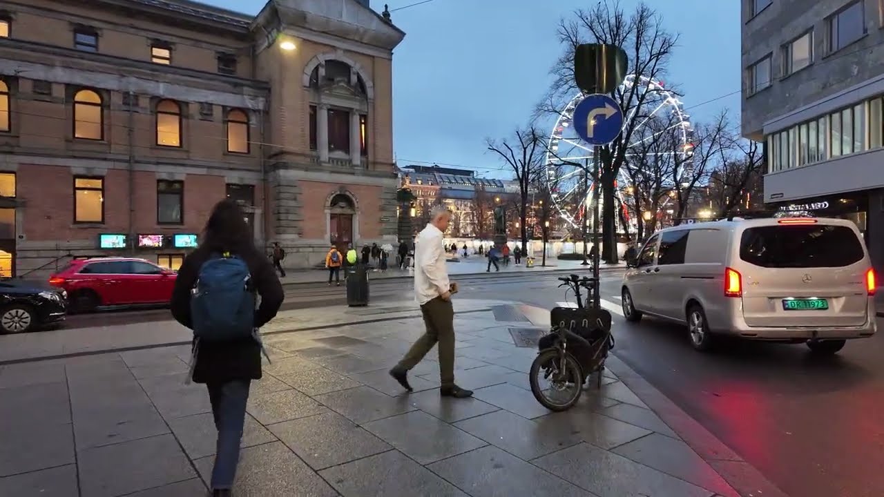 City Stroll Oslo Night ❄️ 4K SLOW TV