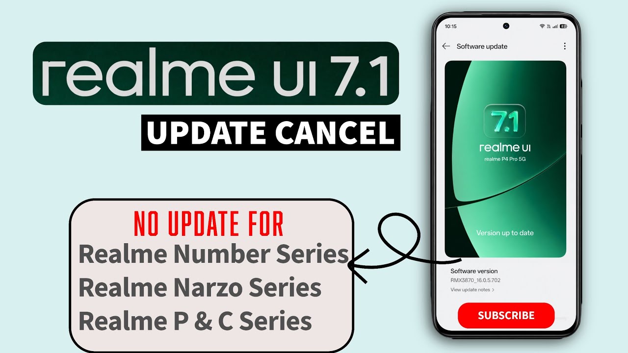 Realme UI 7.1 UPDATE CANCEL? 😱 Bad News for P, Narzo & Number Series