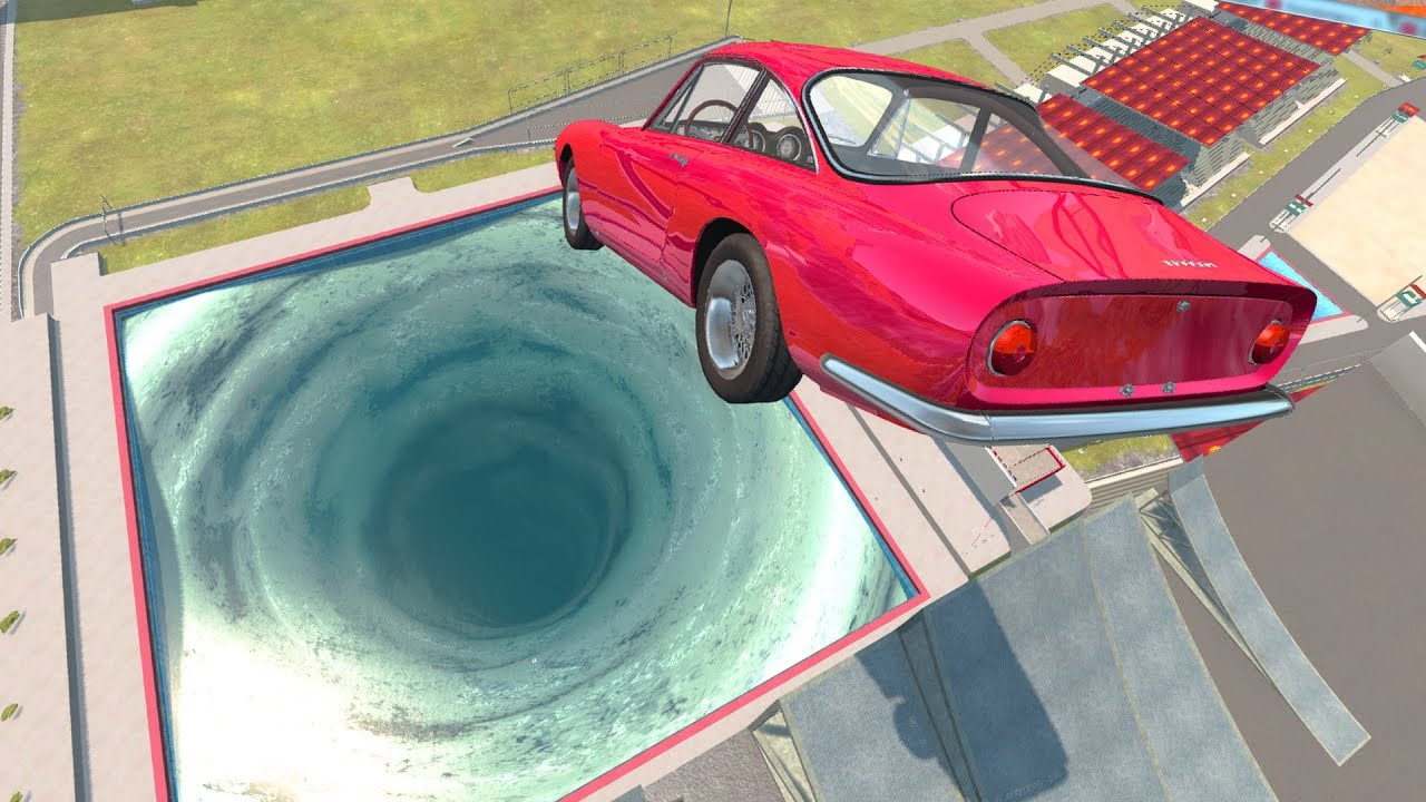 Beamng drive  - Jumps to Giant Pool with Water Vortex
