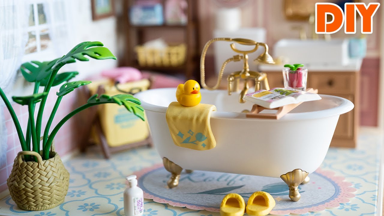 DIY Miniature Bathroom Build - Rolife Pop Bubble Kit  - Relaxing Satisfying Craft