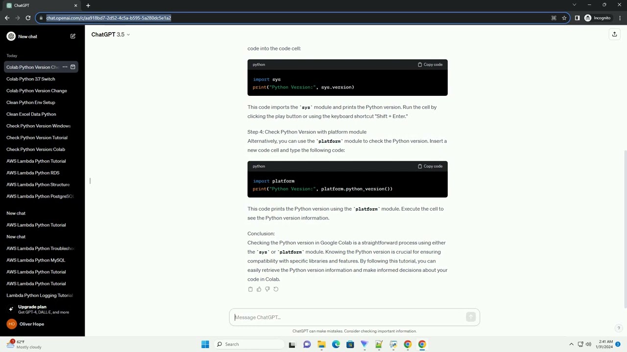 colab check python version