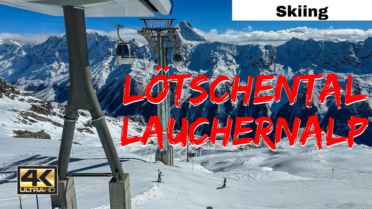 LAUCHERNALP - LÖTSCHENTAL | SKIING in Switzerland | Ski Run Hockenhorngrat to Lauchernalp