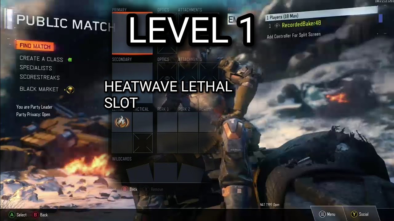 How to get HEATWAVE IN LETHAL SLOT AT LEVEL 1 (BO3) *2022*