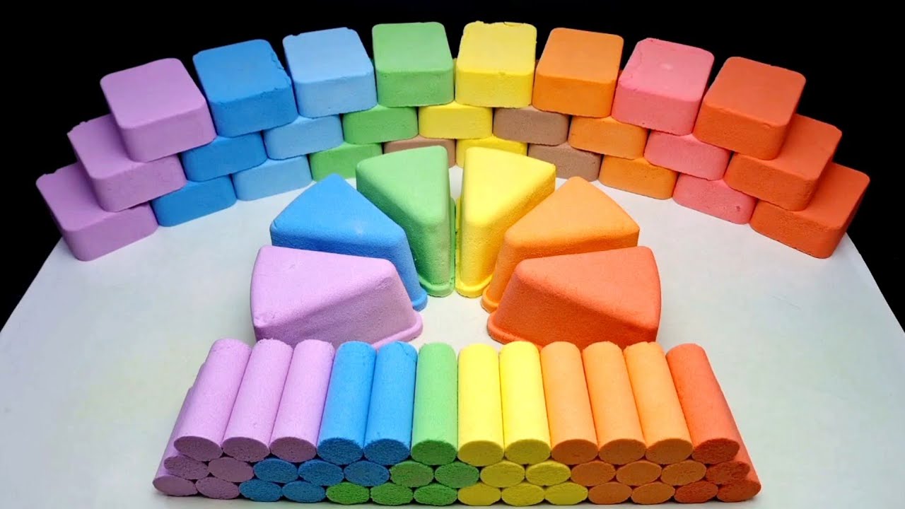 ASMR crushing rainbow baking soda | 8 colors