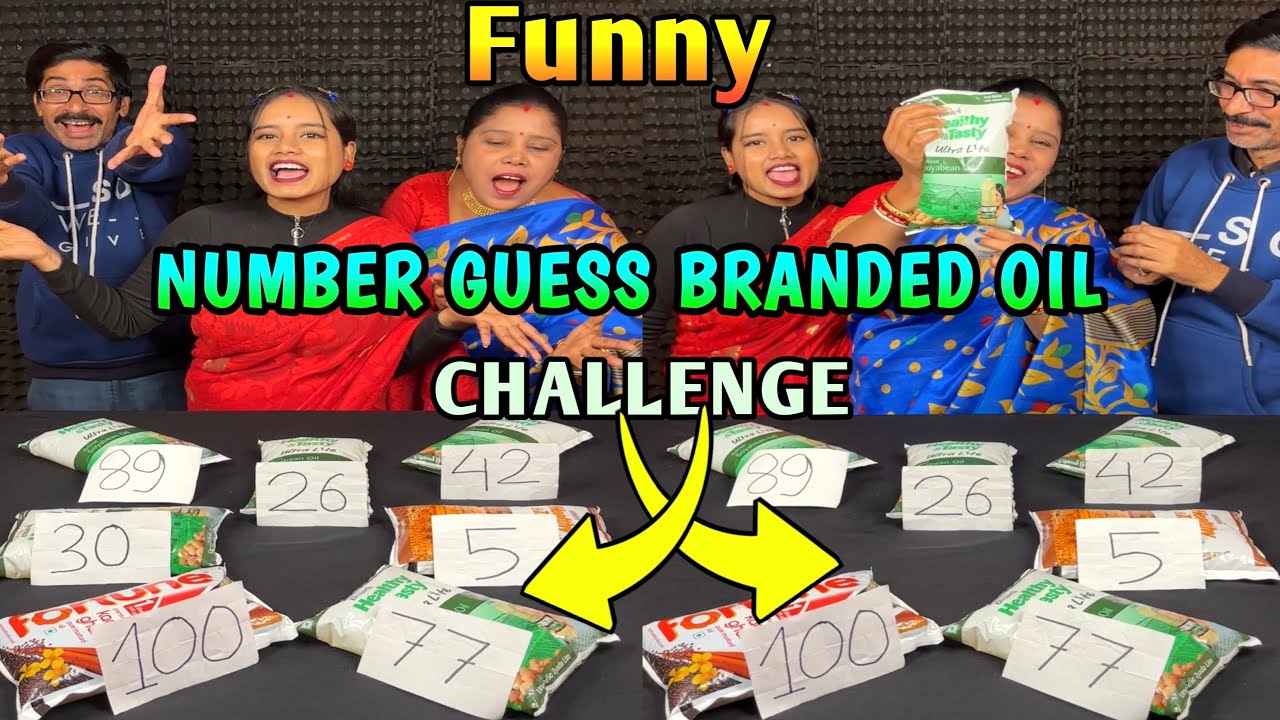 Several Number Guess Branded Oil Collect Funny Challenge With Family