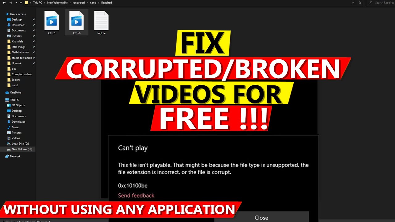 How to fix corrupted videos for FREE ! | unable to play video (solution)