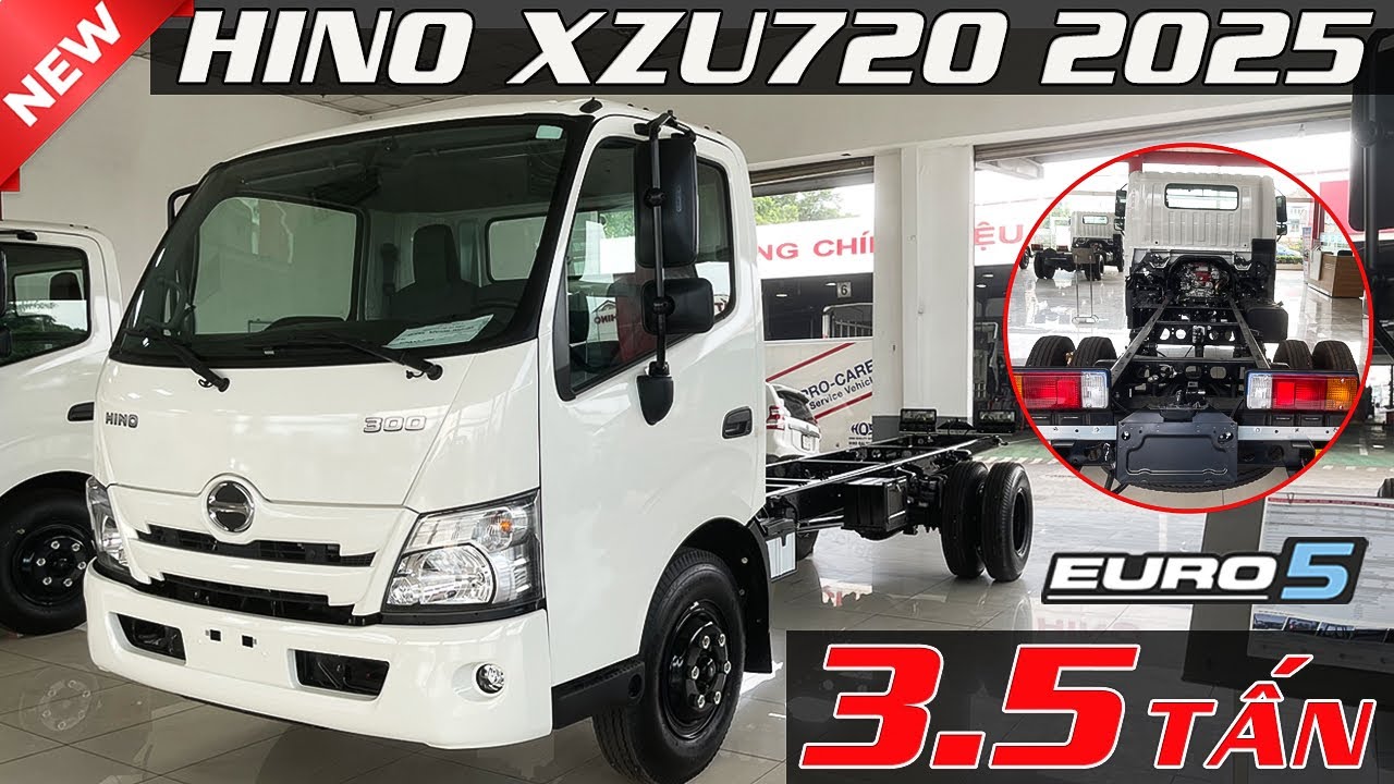 Xe Tải Hino 3T5 XZU720 Euro5 | Giá Xe Hino 300 3.5 Tấn Mới Nhất 2025