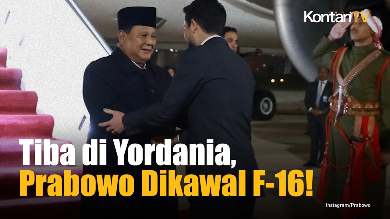Prabowo Dikawal Jet Tempur F 16 Yordania, Disambut Putra Mahkota di Amman