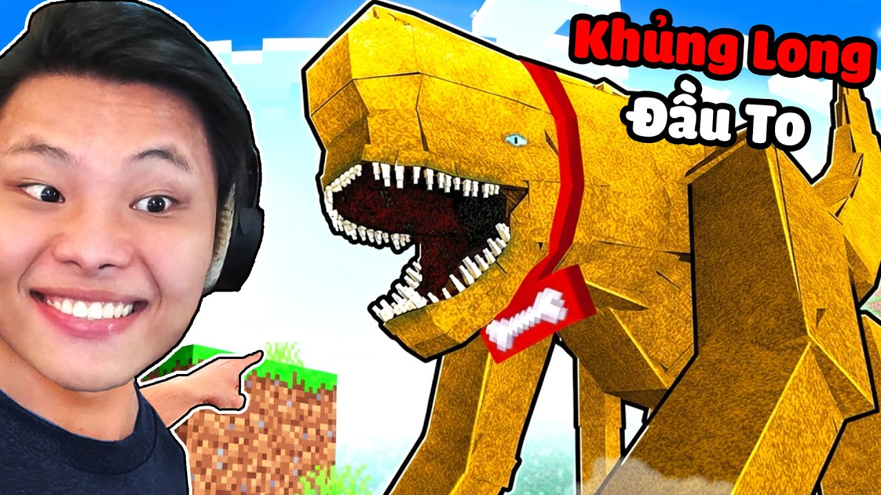 JayGray Nhận Nuôi Khủng Long Đầu To🥩🦴Minecraft Thí Nghiệm Đột Biến Khủng Long T-Rex Thành D-Rex