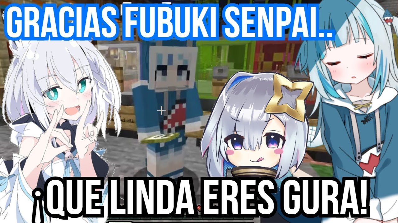 Gura encuentra a Fubuki en el festival y le da como regalo algo muy 