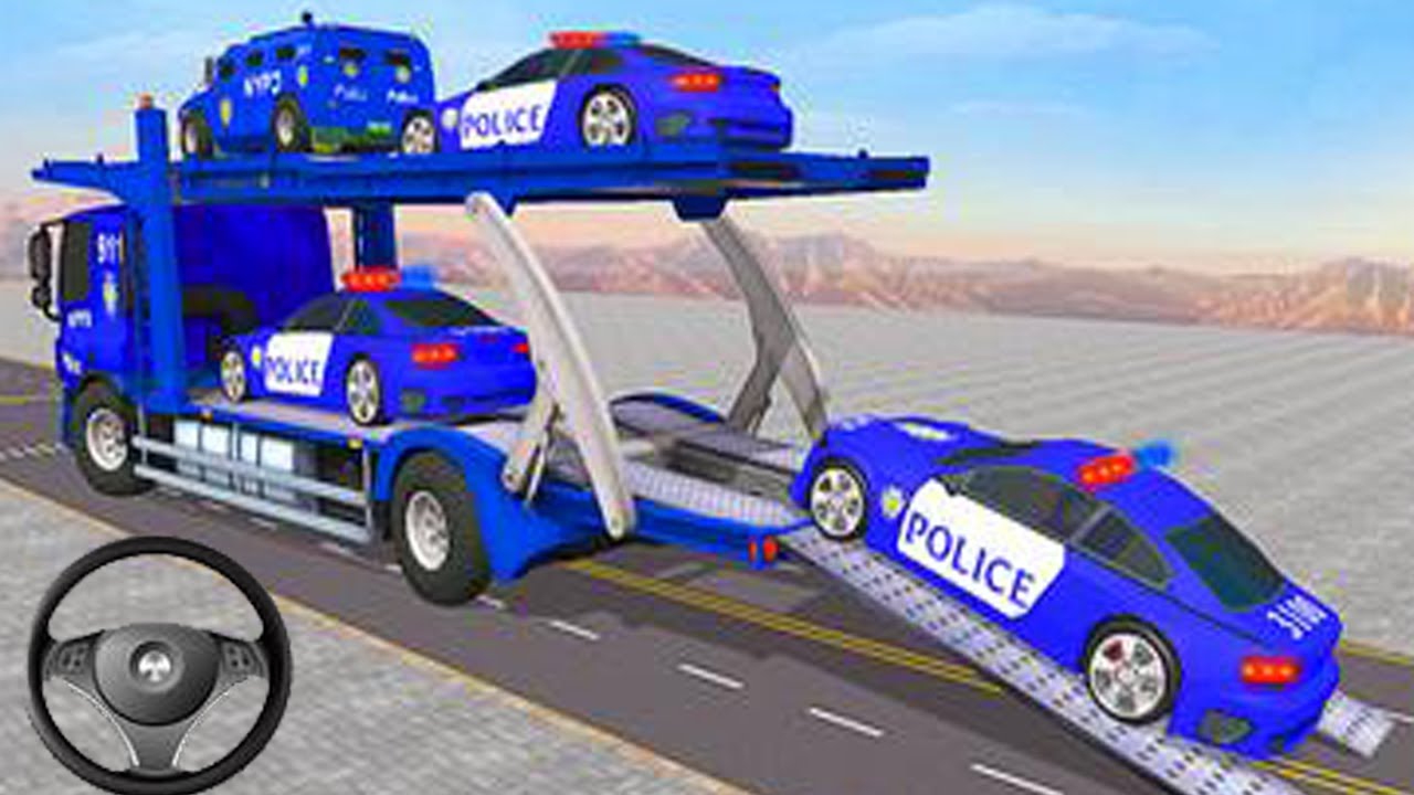 Transporting Truck Vehicles in Cargo Plane - Police Car Transporter Simulator - Android Gameplay HD