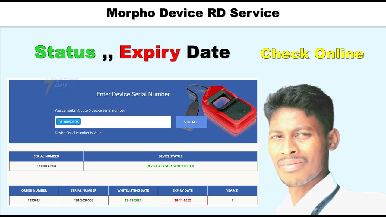 morpho device rd service status check online | check validity of rd service morpho| 2doking occ help