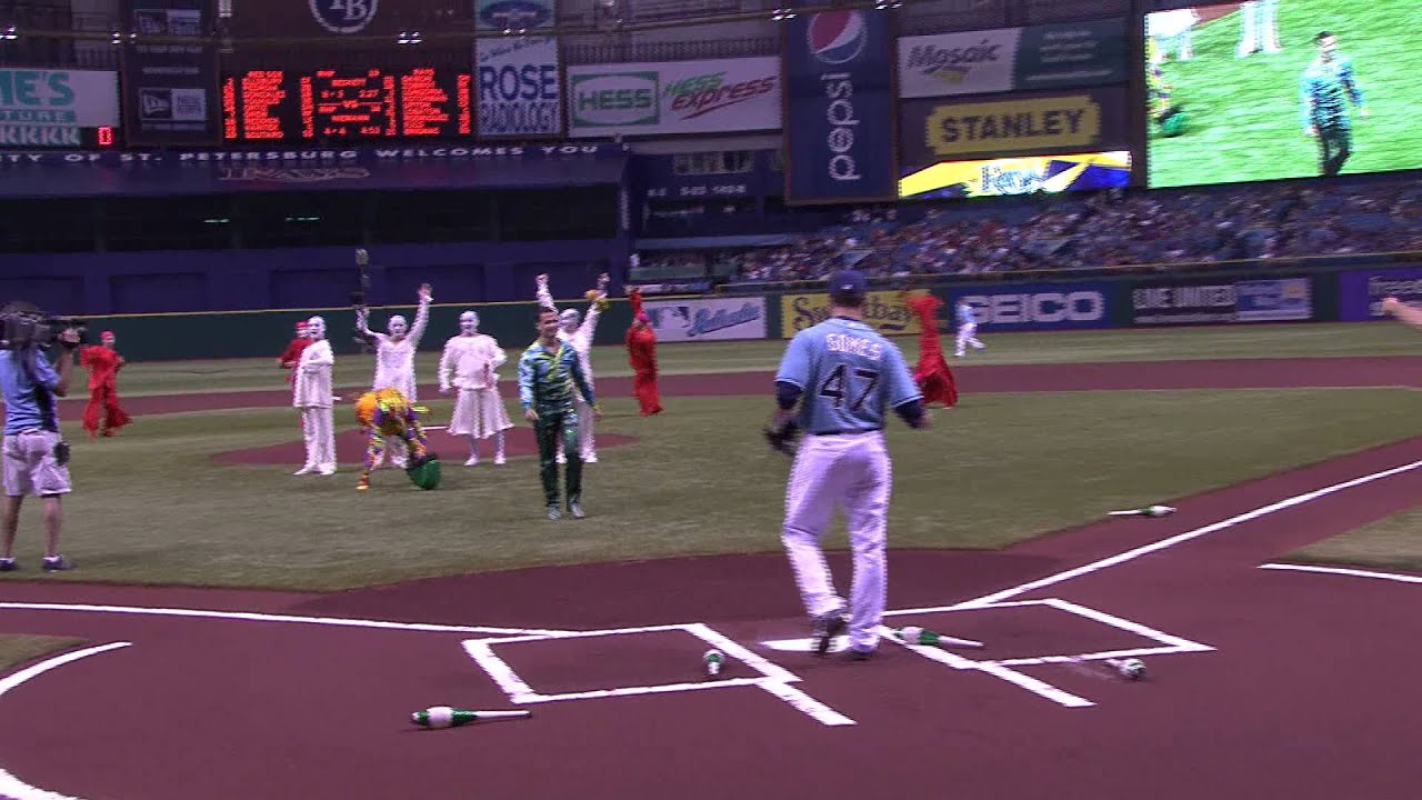 Anthony Gatto Opening Pitch Tampa Bay Rays