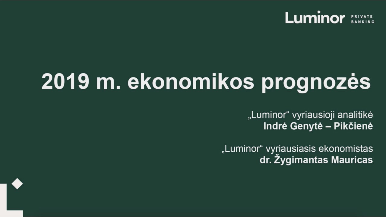 2019 m. ekonomikos prognozės