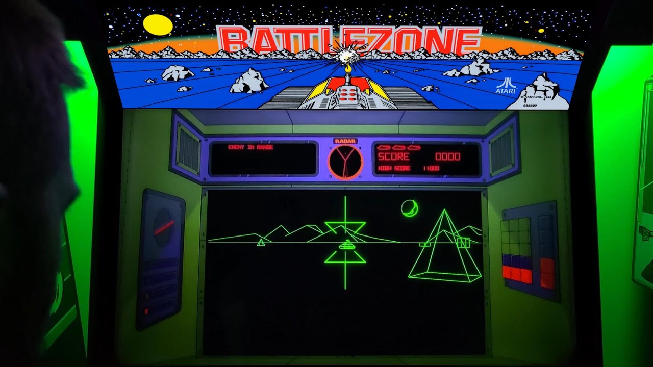 Battlezone Arcade Cabinet MAME Gameplay w/ Marquee