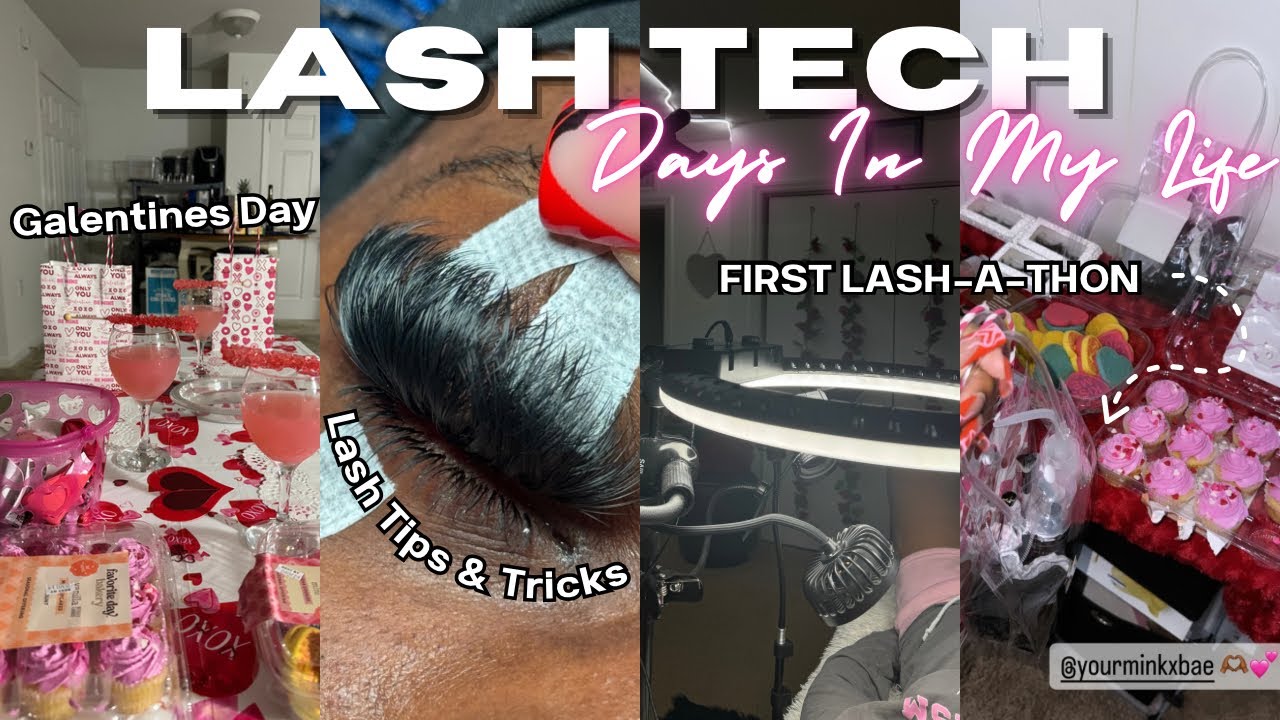 AT HOME LASH TECH VLOG: LASH TIPS & TRICKS + GALENTINE'S DAY + FIRST LASH-A-THON + MORE!