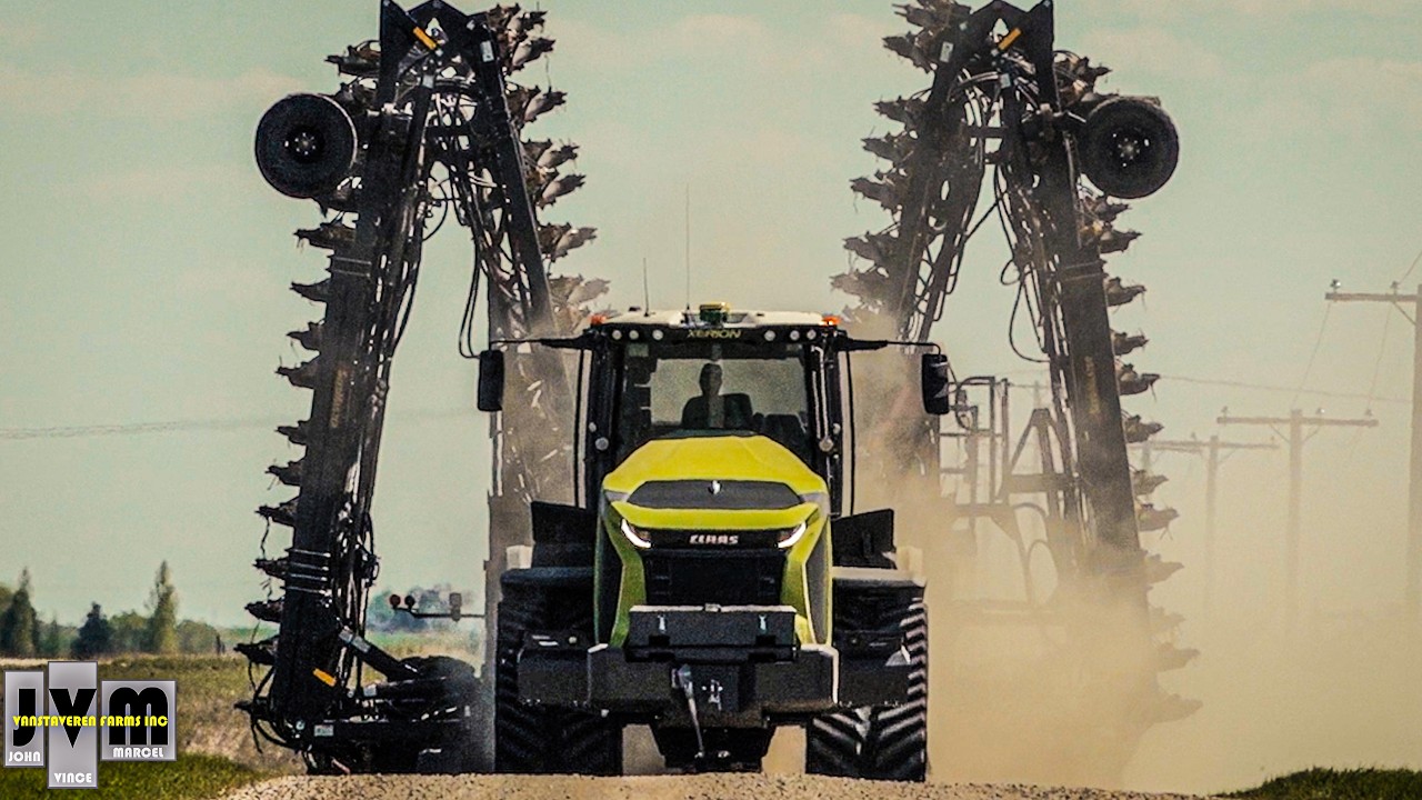 CLAAS XERION 12.650 pulls 30m /100ft. Seedmaster Airdrill! BIG FARMING-GIANT! Xerion-JVM Farms 2025