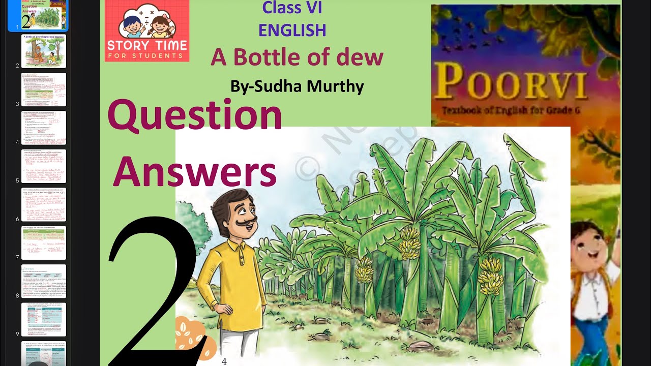 Question Answer EXERCISE  for chapter A BOTTLE OF DEW Unit 1 FABLES AND FOLK TALES