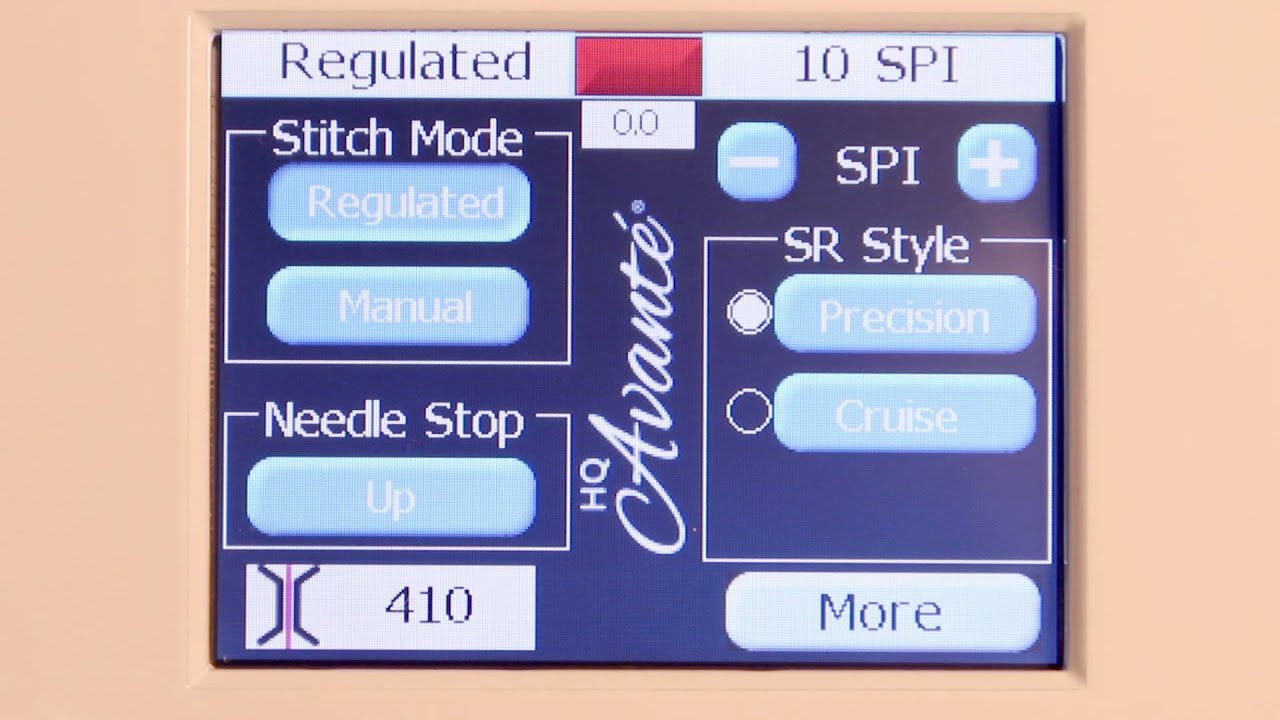 Getting Started with HQ Avant&eacute;: Precision Stitch Regulation