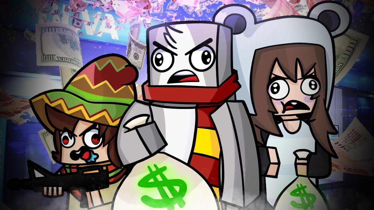👉 MINECRAFT - YOUTUBERS ROBAN UN BANCO!! 😱