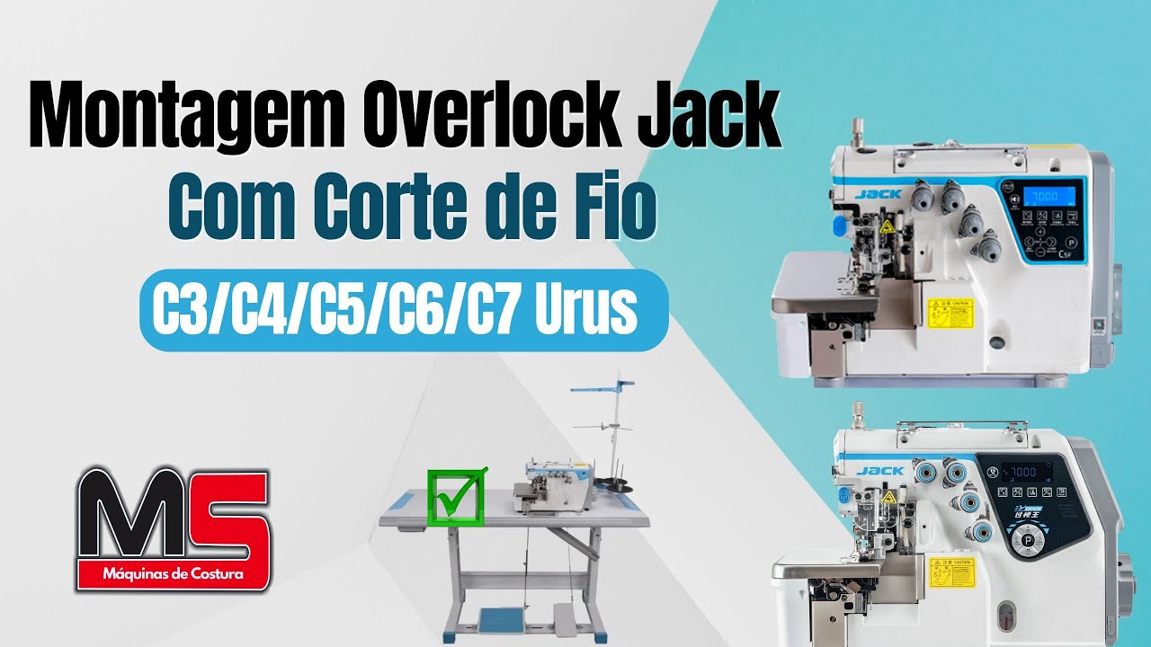 Como Montar a Overlock Jack C7/C6/C5/C4 Corte de Fio - Passo a Passo 